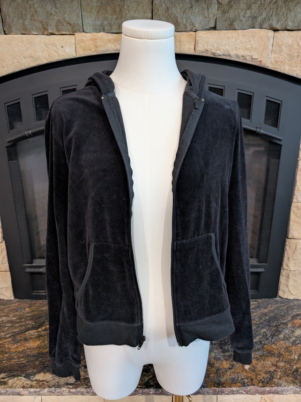 Women's Black Hooded Zip Bomber Jacket